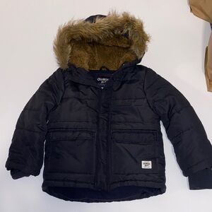 OshKosh B'gosh Navy Puffer Jacket with Faux Fur Trim